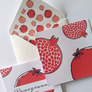 Coleção Frutos: Pomegranate . Envelope & Card